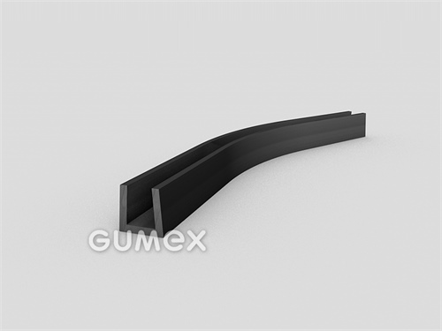 Gumový profil tvaru "U", 15x15/10mm, 2-prúd, 70°ShA, EPDM, -40°C/+100°C, čierny